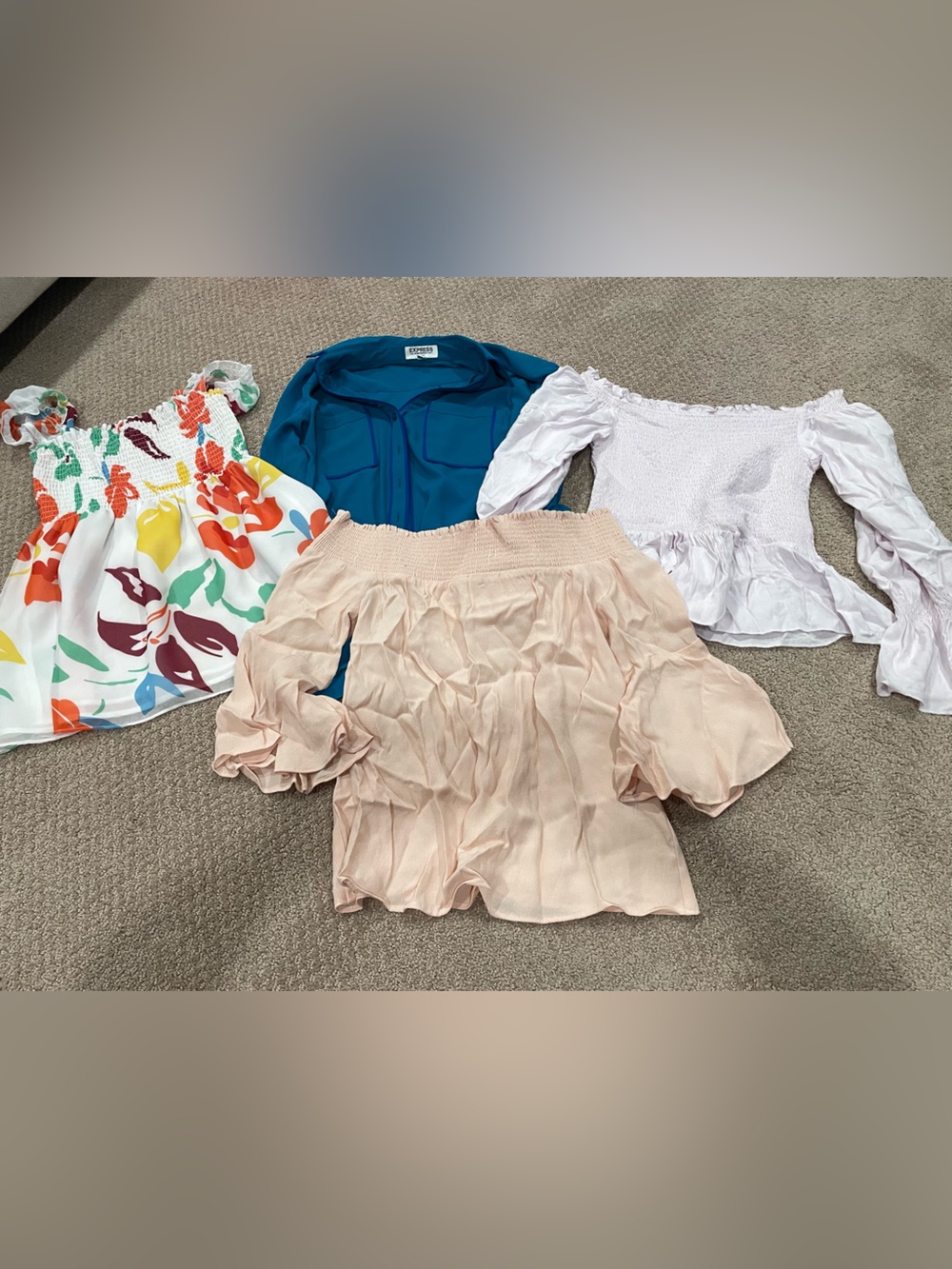 [BUNDLE] Women's Off-Shoulder & Blouse Tops, sizes XS & XXS